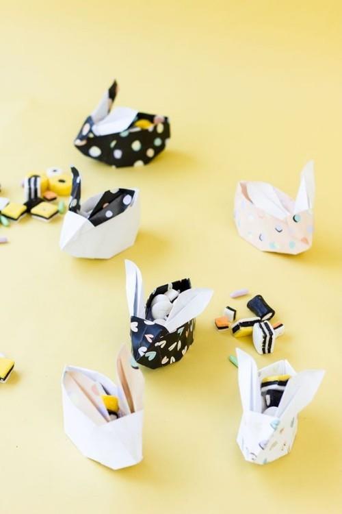 origami pääsiäispupu karkit pienet pääsiäislahjat