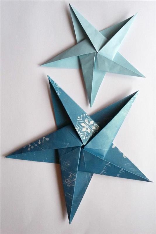 origami -joulutähti -ohjeet yksinkertaisesti käärepaperi