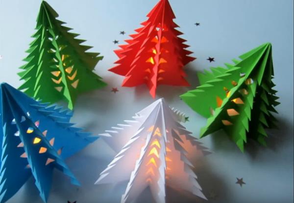 origami -joulukuusen tinker paperista