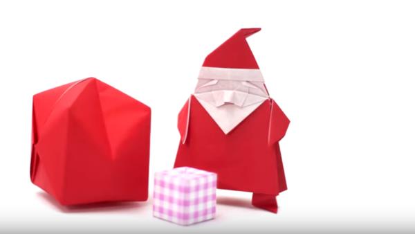 origami joulu joulupukki taittaa paperia