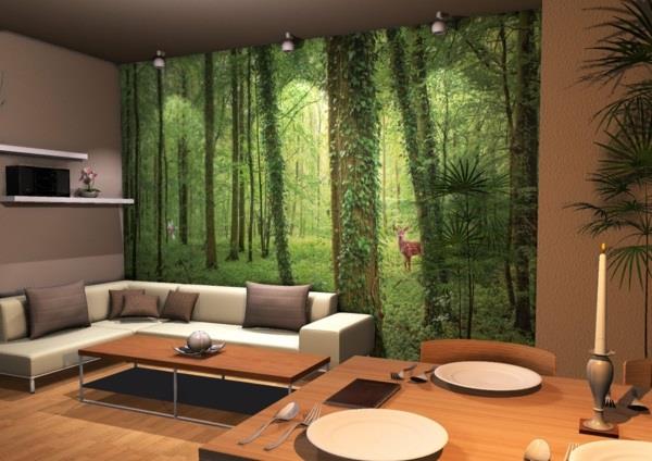 alkuperäinen seinäkoriste metsä vihreä peura kulmasohva virtuaalisesti suunniteltu
