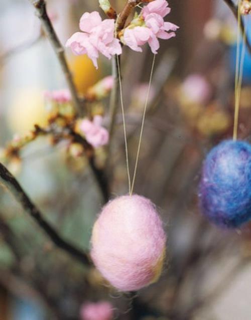 alkuperäinen pääsiäiskoriste persikan kukka villa munat