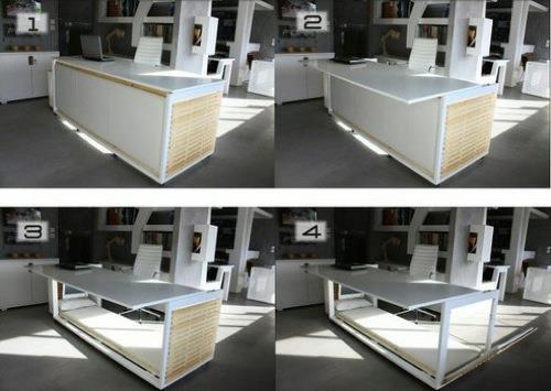 alkuperäinen pöytä-sänky studio nl valkoinen muotoilu