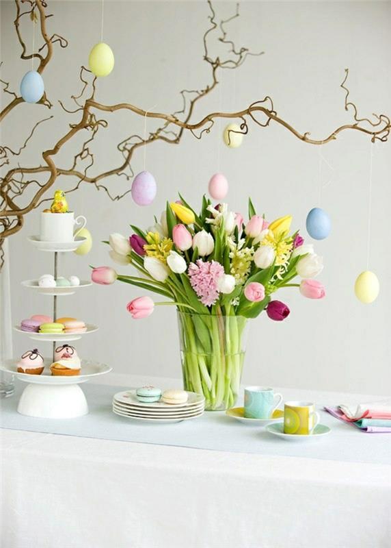 Pääsiäiskoristeet tinker ideoita pöytä koristeet pääsiäismunat oksat kakku seistä tulppaanit viiriäisen munat pääsiäismunat