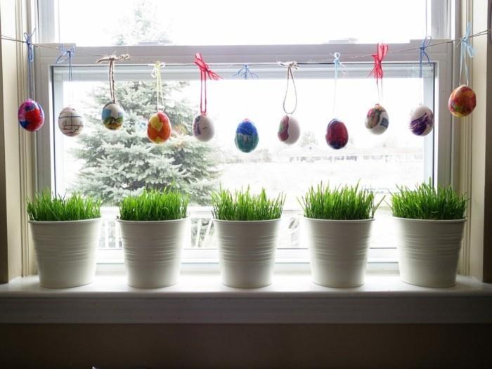 pääsiäisen koristeluikkuna tuoreiden ikkunoiden sisustusideoita pääsiäismunia