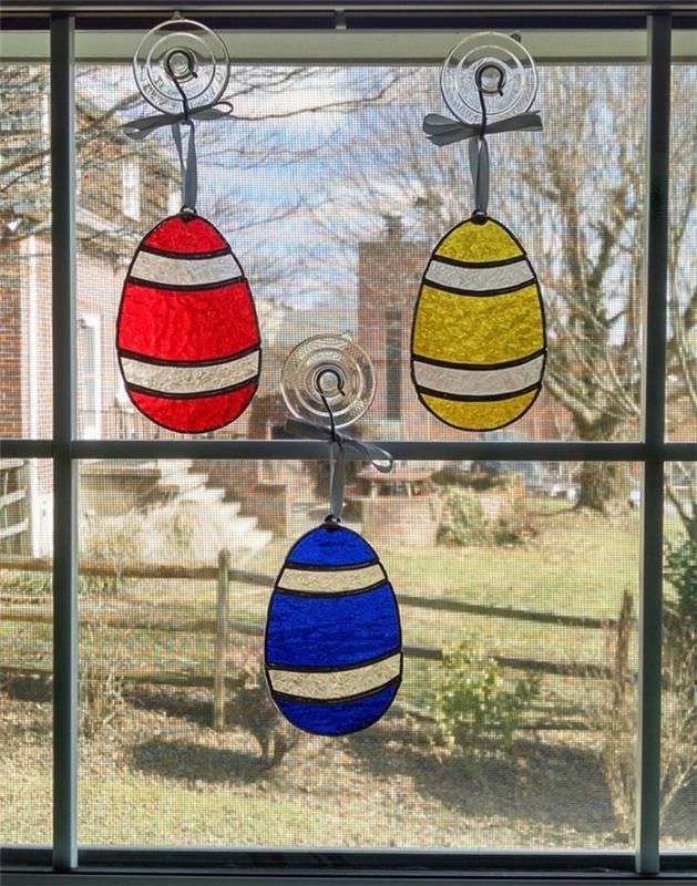 pääsiäiskoriste ikkuna tuore ikkunan koristelu pääsiäismunat