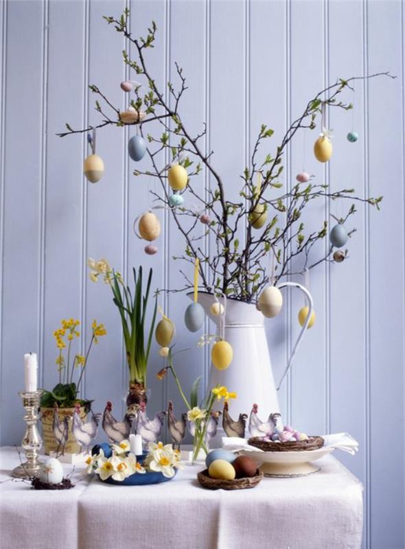 koristeet pääsiäispöydän koristeet pääsiäinen kevään kukat kynttilät