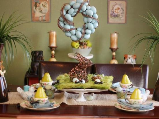 pääsiäinen koristelu pöydän koristelu pääsiäispupu pääsiäinen koristelu tinker ideoita seppele pääsiäismunia