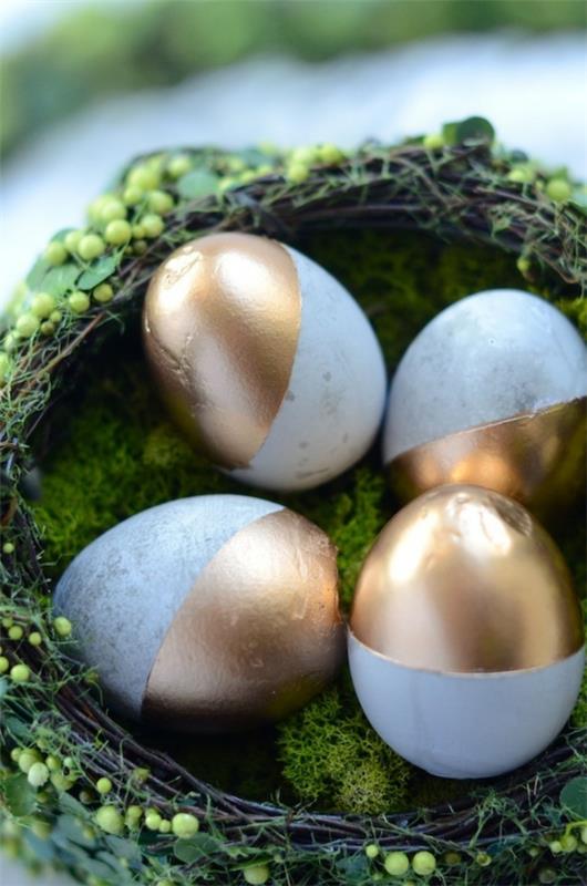 Tee pääsiäismunat konkreettisista kultapuristisista pääsiäiskoristeista itse
