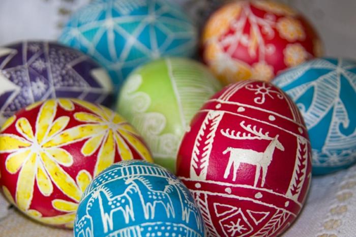 maalaus pääsiäismunat filigraanipiirustukset eläinmallit munien koristeluun