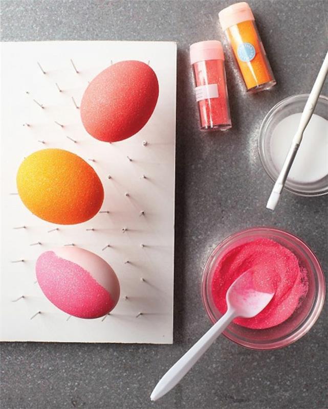 maalaus pääsiäismunat glitter jauhe väritys munat