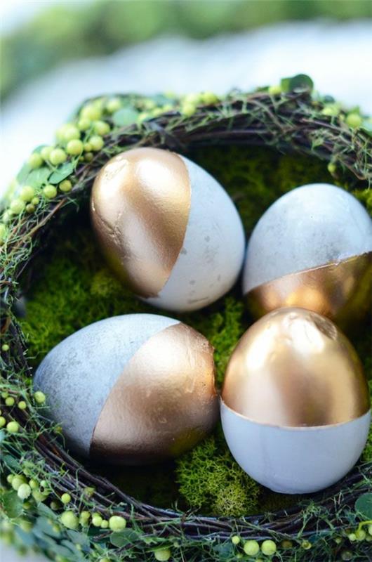 pääsiäismunat kuvat kultainen aksentti maali pääsiäismunat näpertely pääsiäiskoristeilla