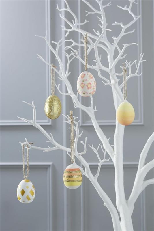 pääsiäismunien sisustusidea minimalistiseen tyyliin