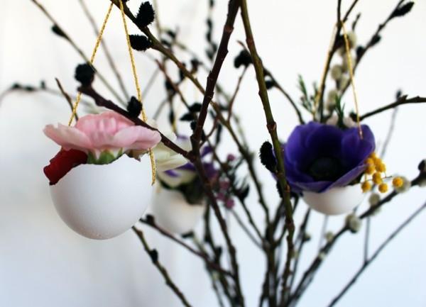 pääsiäismunien koristelu loistava idea puolikuorilla