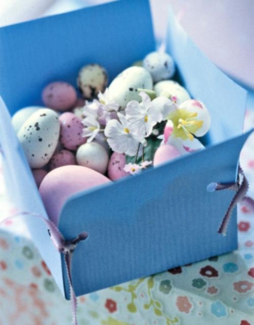 pääsiäismunat koristelaatikko sininen pahvi