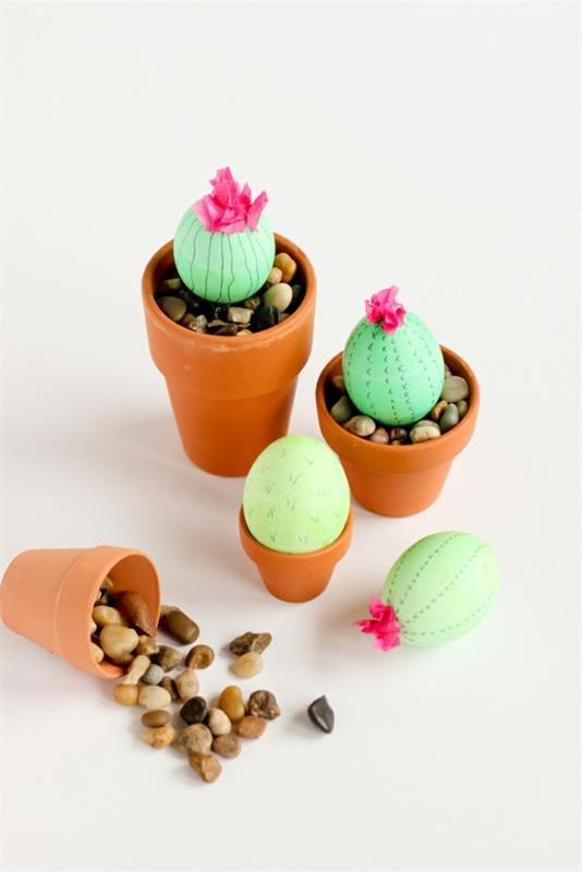 Pääsiäismunat kaktuspöydän koristeet tee itse