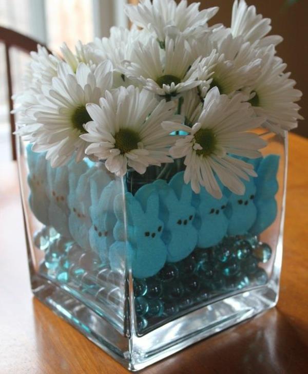 tee omat pääsiäinen järjestelyt kukat lasi maljakko koristelu pääsiäispuput sininen