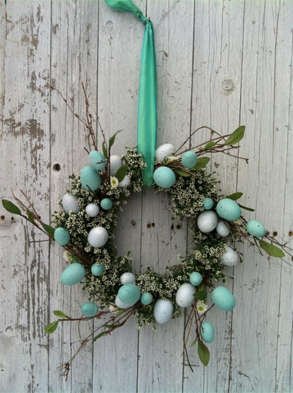 tinker pääsiäinen seppele luova tinkering ideoita pääsiäispupu minttu vihreä värikkäitä munia