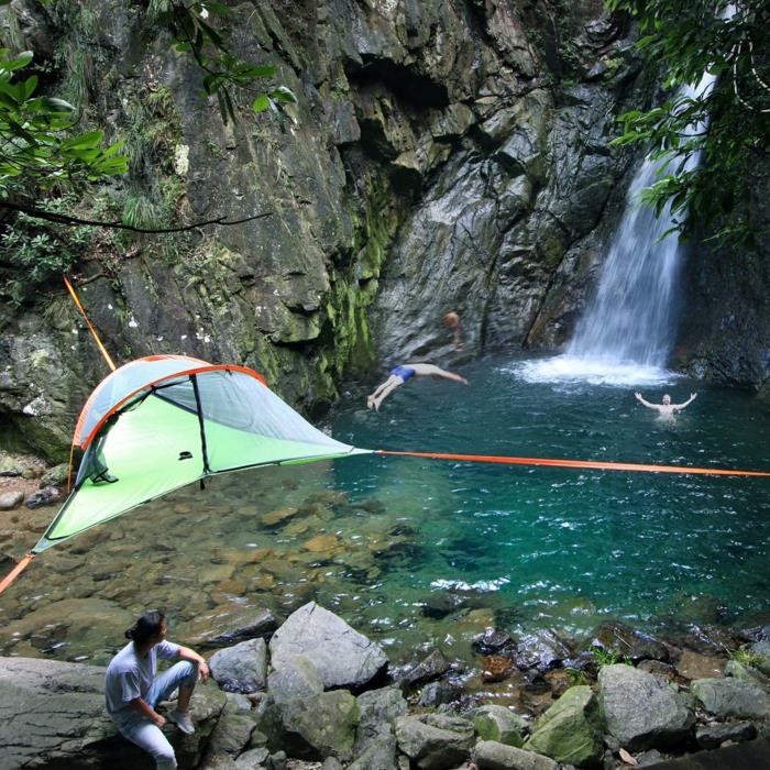ulkoteltta tentsile vesiputous camping teltat kesäloma
