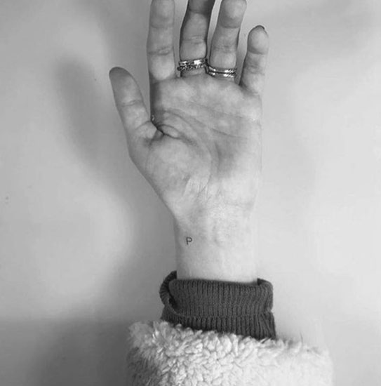 Simple P Initial Tattoo