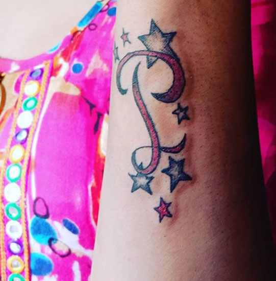 Starry Tattoo Designs Of Letter P.