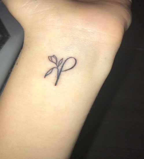 Sapling Letter P Tattoo Designs