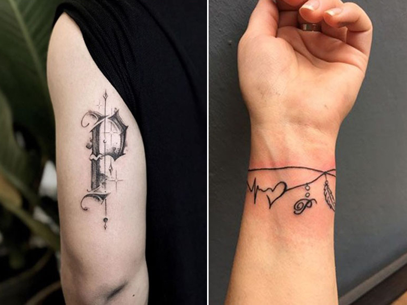 P Letter Tattoo Designs