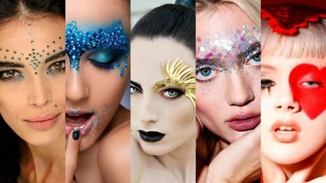 paljetteja glitter -ideoita muodostavat kasvot muodostavat karnevaalin