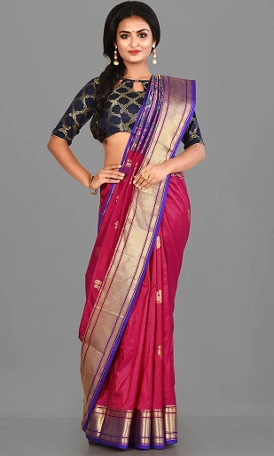 Pink Paithani Zari Saree