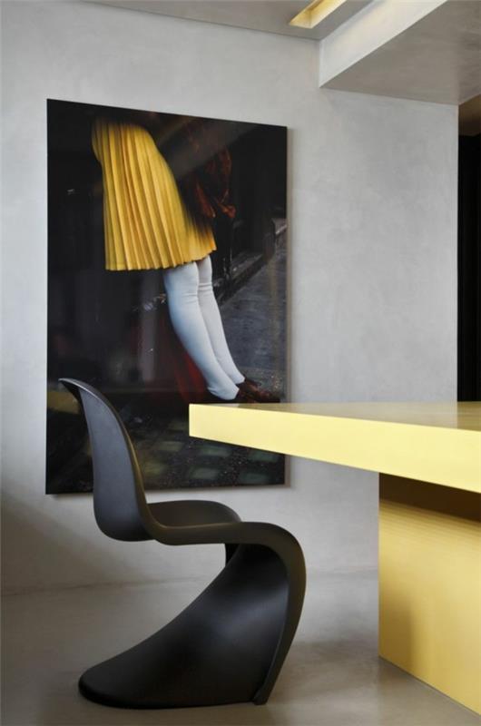 panton tuoli musta tanskalainen design huonekalusuunnittelija tuolit