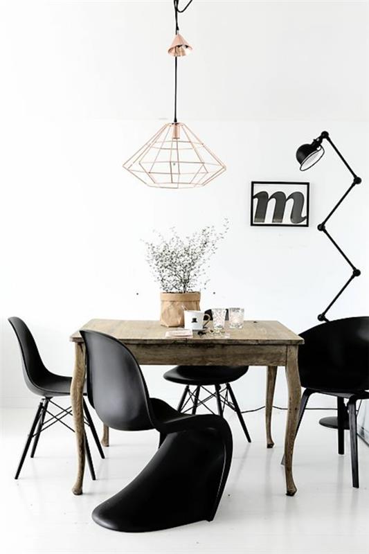 panton -tuoli mustat suunnittelijatuolit ruokasalin huonekalut