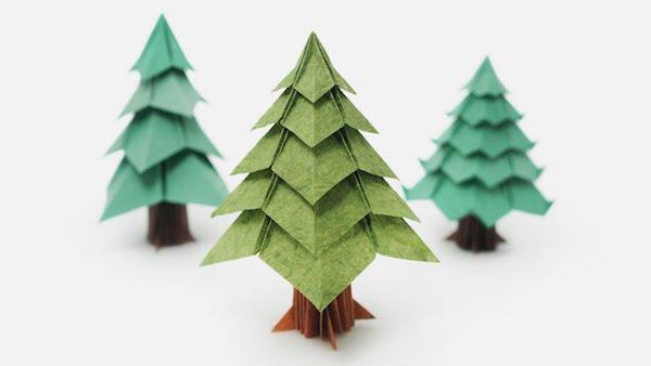 paperi joulukuuset tinker origami christmas
