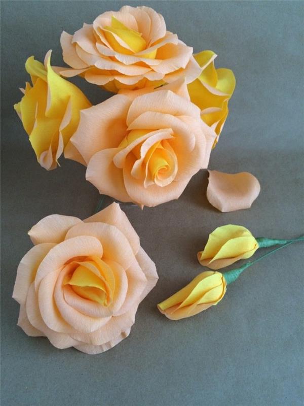 paperi kukat tinker keltaiset ruusut paperi taidetta