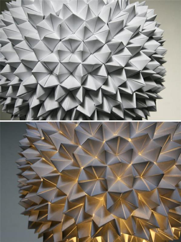 paperilamput riippuvalaisin origami -muotoilu