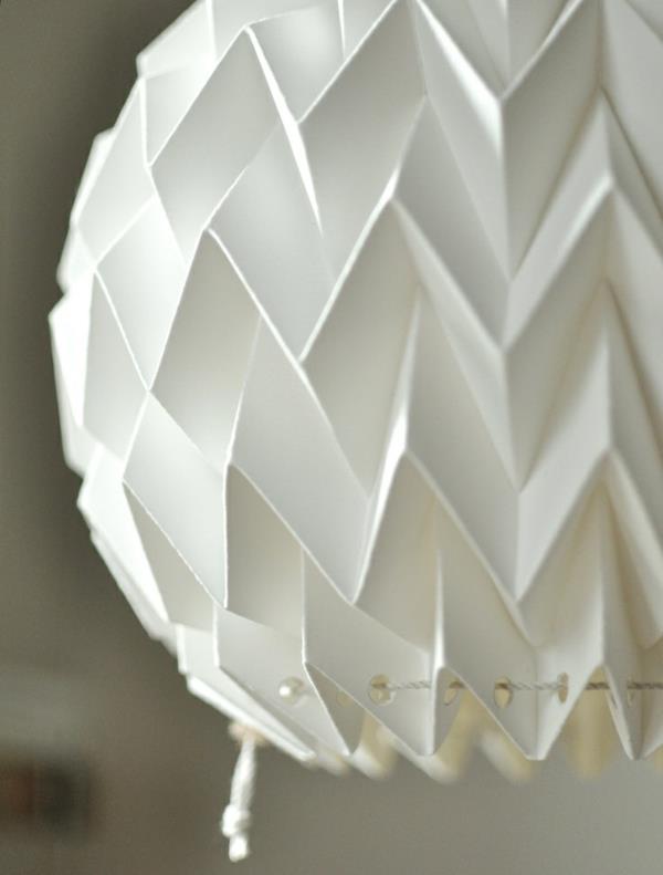 paperivalaisin origami riippuvalaisin valkoinen