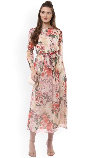 Chiffon midi festkjole