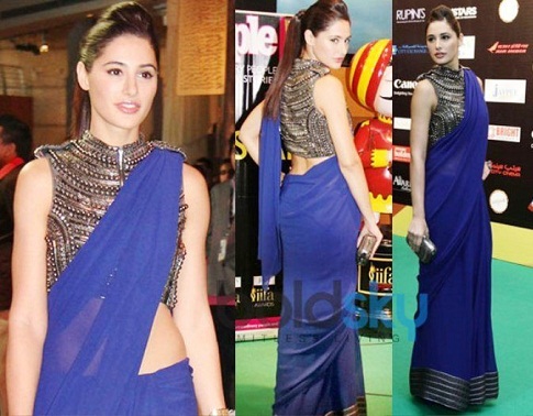 Kraftig bluse med almindelig saree