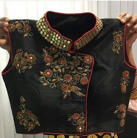 Kinesisk krave spejlbluse