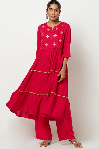 Applique Work Party Wear Kurti