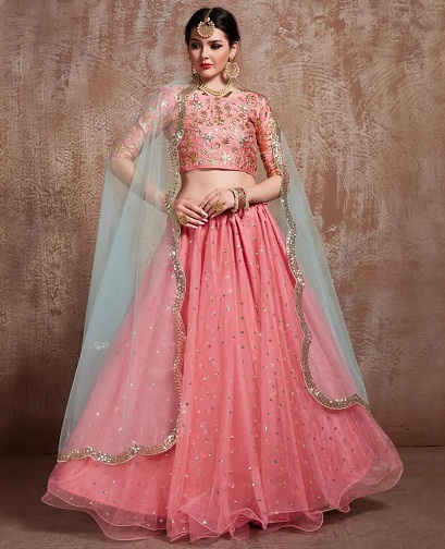 Party Wear Net Lehenga