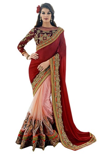 Party Wear Sarees-Gyönyörű Chiffon Party Wear Saree 9
