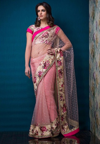 Party Wear Sarees-Pink Party Allure