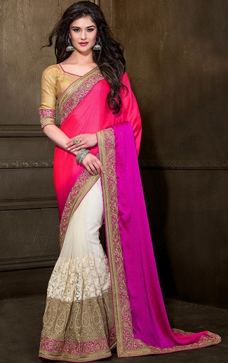 Multi Color Party Wear Saree Net Material Saree