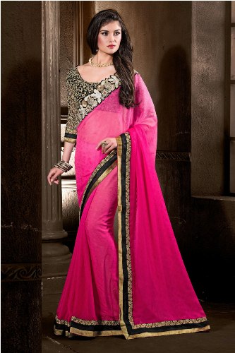 Party Wear Sarees-Pink Party-Wear Saree tervező blúzokhoz 27