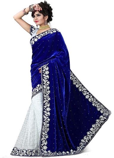 Marineblå Party Wear Saree