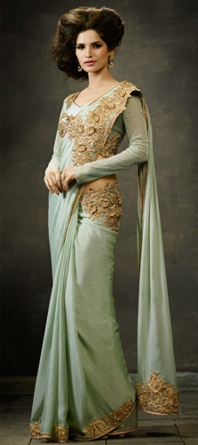 Party Wear Sarees-Hagyományos indiai Party Wear Saree