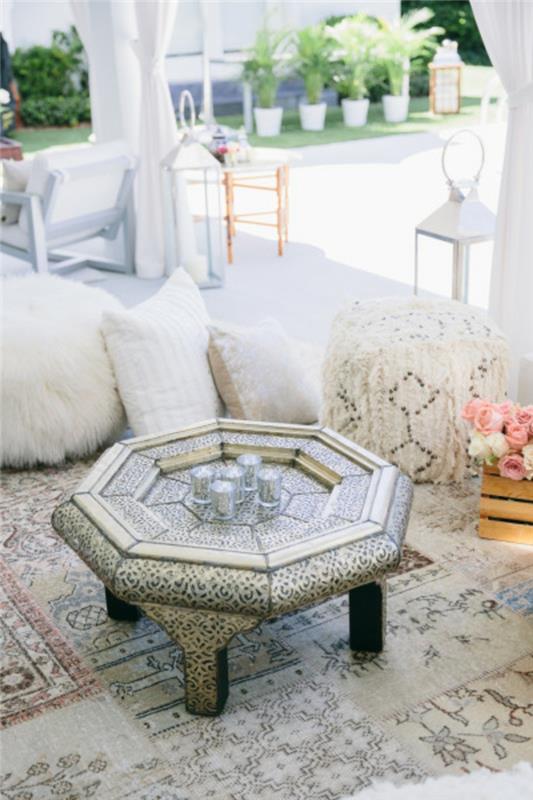 juhla koristelu persialainen matto sivupöytä marokkolaiset tyynyt