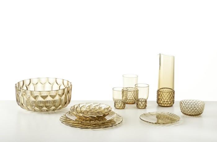 juhla -astiat värikäs muovi pmma kartellikulho lasit lautaset kulta