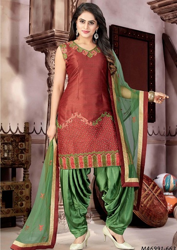 Silk Patiala Salwar Suit