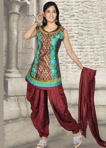 Bluish-Maroon Salwar Suit